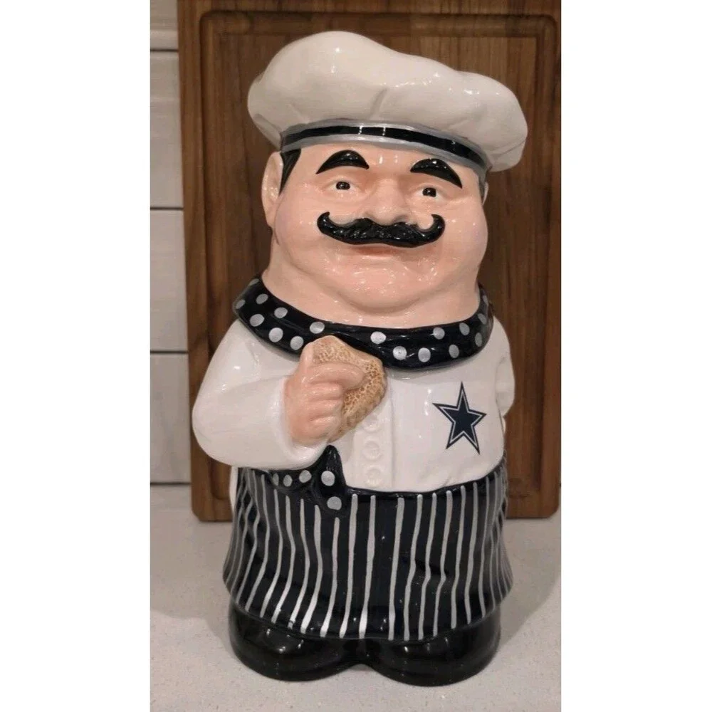 Dallas Cowboy's Traditional Ceramic Chef Cookie Jar